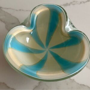Alfredo Barbini Murano Swirl Art Glass Bowl